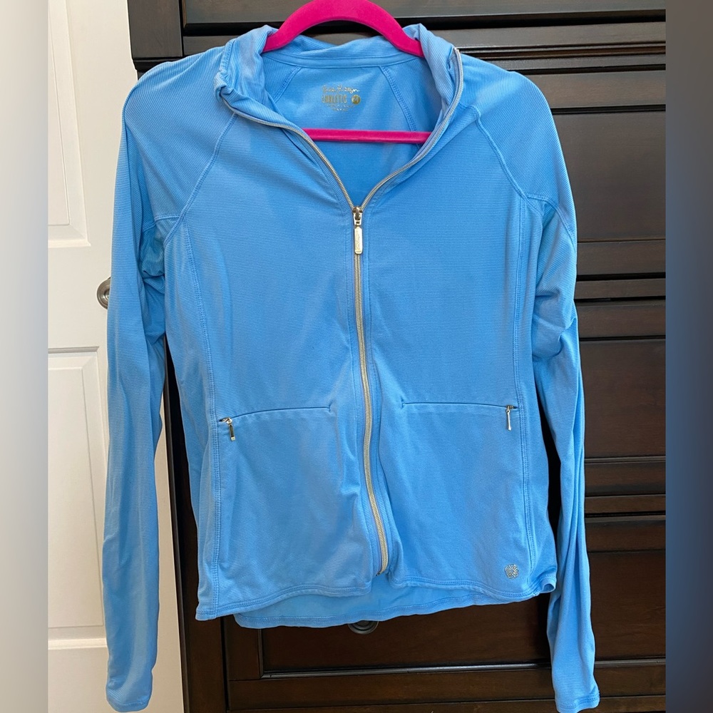 Lilly Pulitzer Luxletic Blue Jacket Medium VGUC